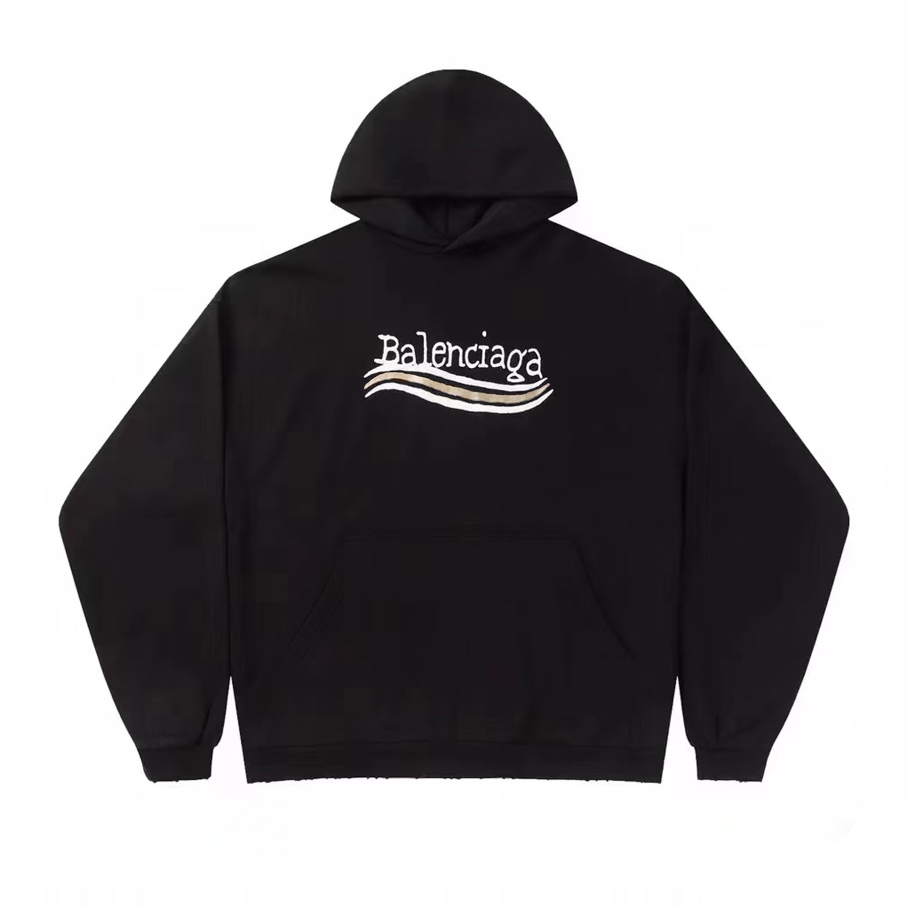 Balenciaga Men's Fall/winter Political Campaign Black Printed Sweatshirt Hooded Long Sleeve Pullover Sweatshirt ï»?81634