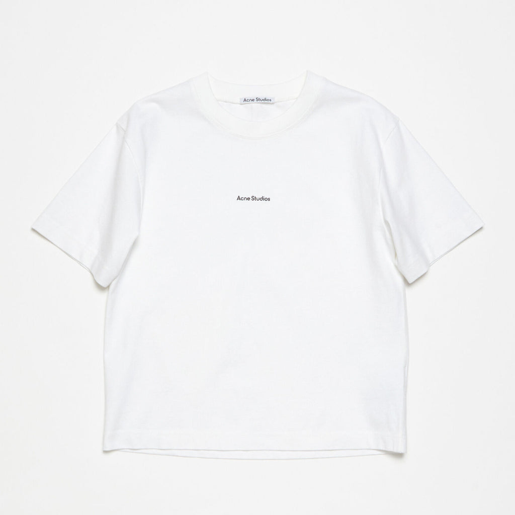 Acne Studios Men's Summer Solid Color Round Neck Pullover Loose Plain Knit Drop Shoulder Letter Short Sleeve T-Shirt #98369
