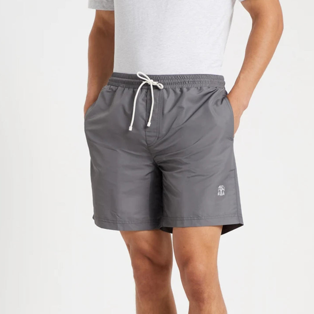 Brunello Cucinelli Men's Spring/Summer Fashion Solid Color Lace Up Casual Fit Swim Shorts Ngvp #8335