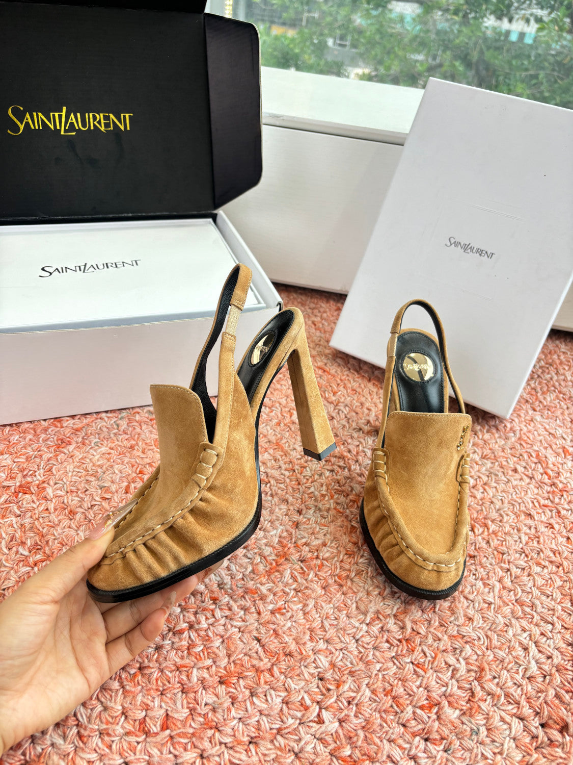 Saint Lauren High Heel Loafers Slippers #377322