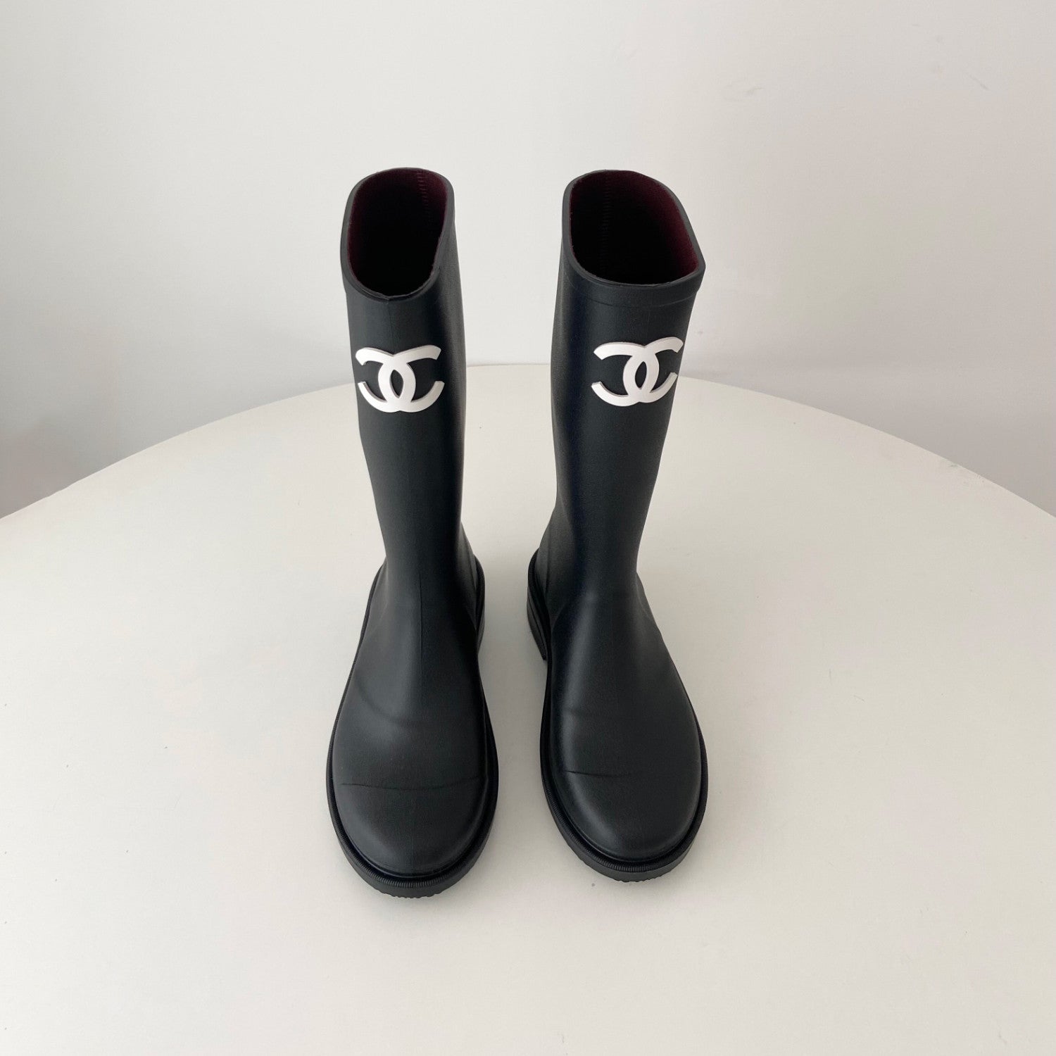Chanel Women's And Men's Fashion Casual Solid Color Logo Round Toe Rain Boots Shoes #78513
