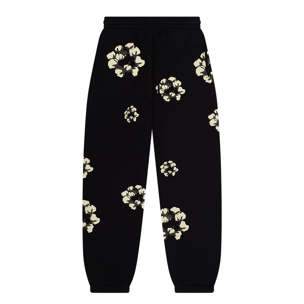 Denim Tears Cactus Tears Wreath Floral Print Hooded Sweatshirt Casual Tie Drawstring With Loose Sweatpants #71879