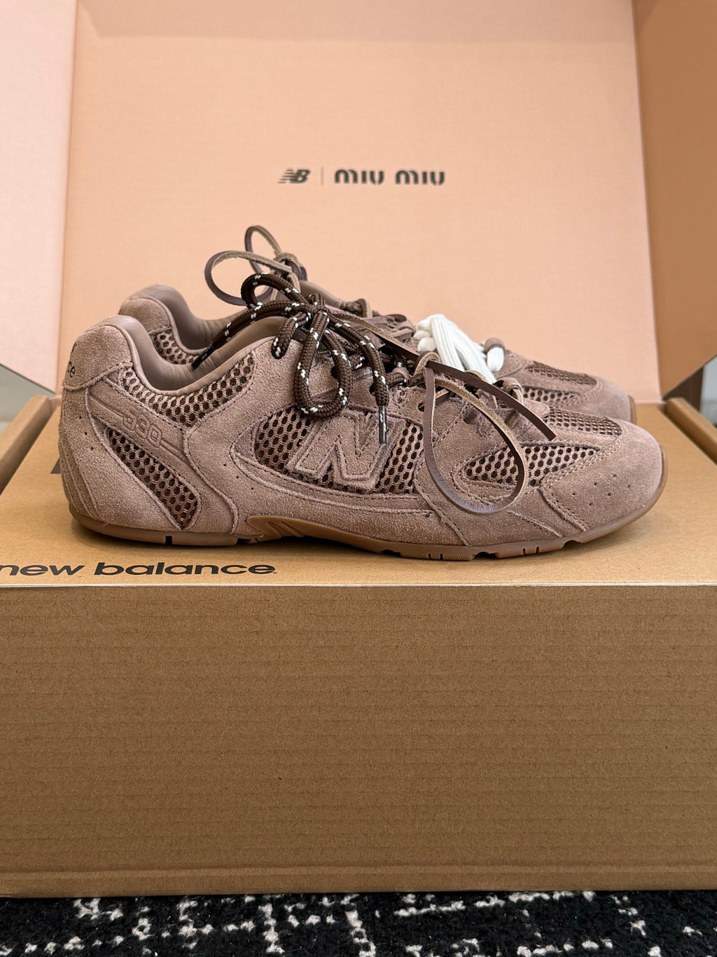 MiuMiu New Balance X MiuMiu 530 Sl Suede And Mesh Sneakers #384881