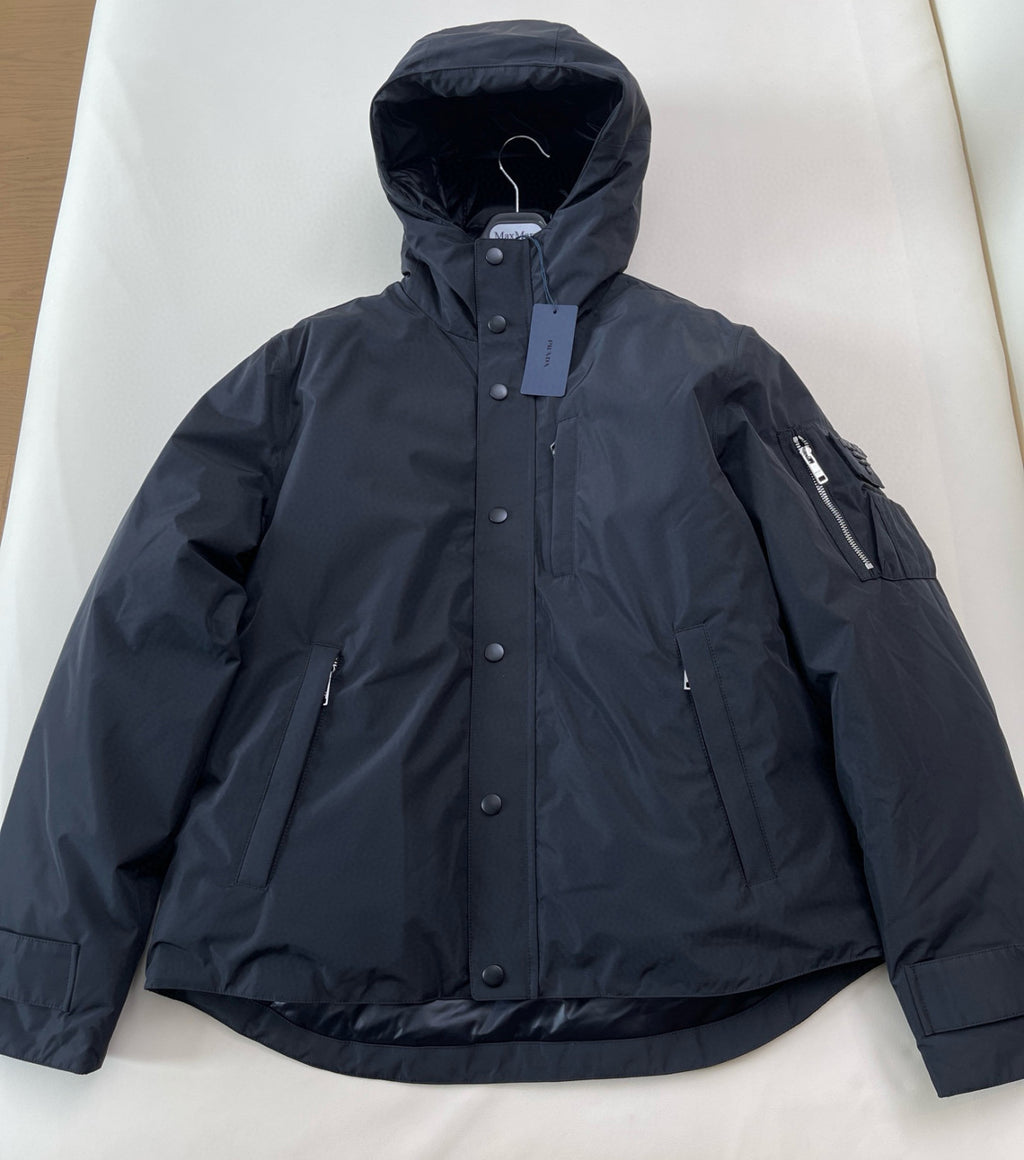 Prada Men's Fall/winter Fashion Casual Solid Color Hooded Zipper Single Button Windproof Down Jacket #79565
