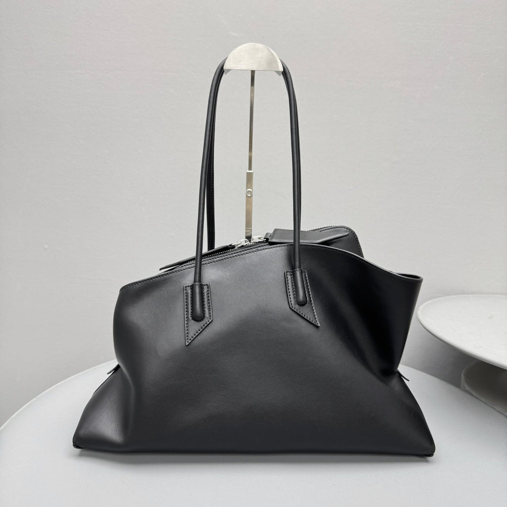 The Attico ''la Passeggiata Small'' Black Top Handle Women's Spring And Summer Fashion Shaped Clutch Bag Underarm Bag Fashion Design Modern Bags Ngvp #1721