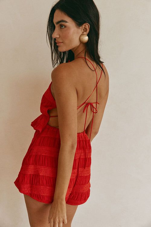 Adira Playsuit - Red