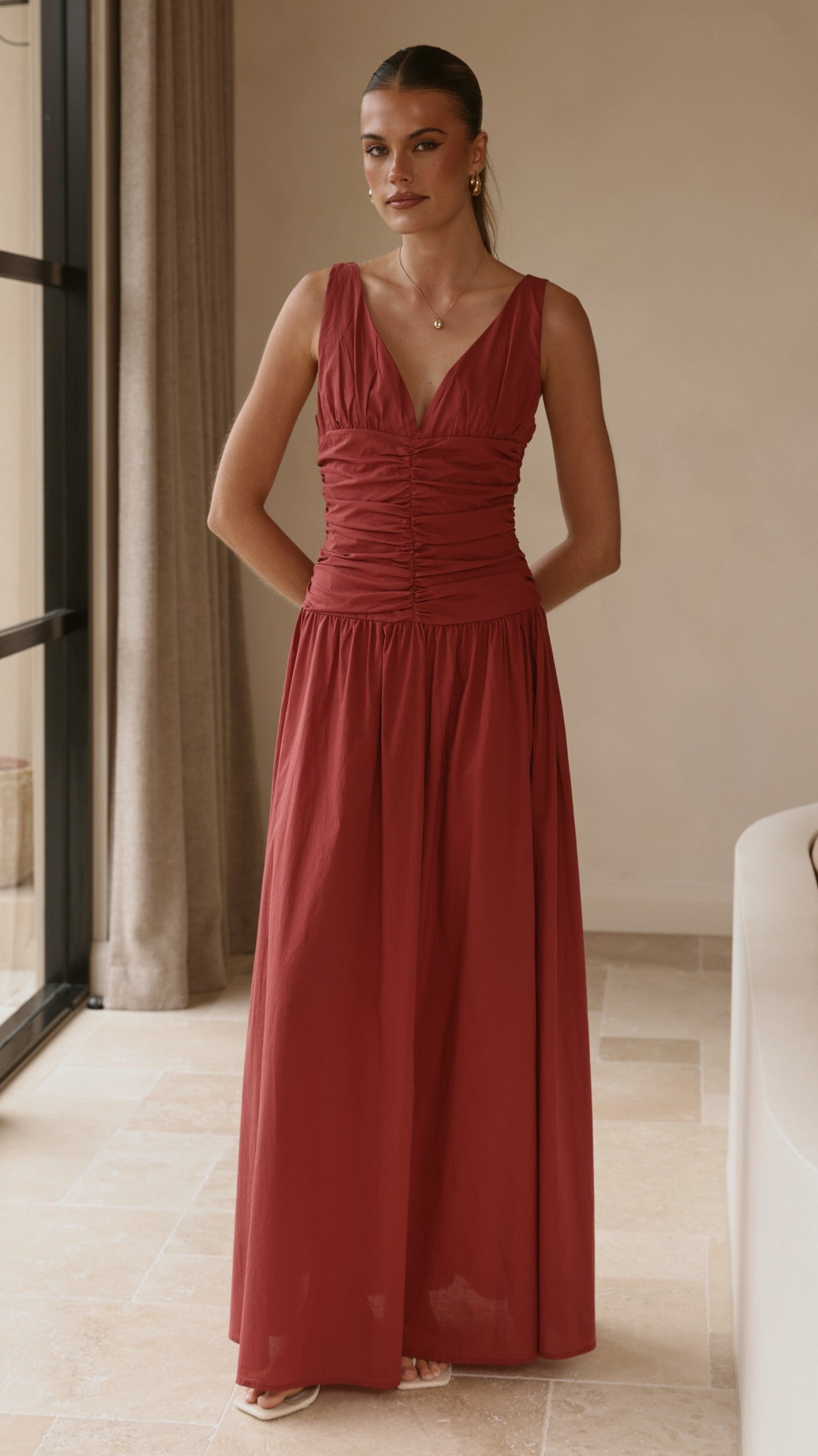 Sanya Maxi Dress - Burgundy