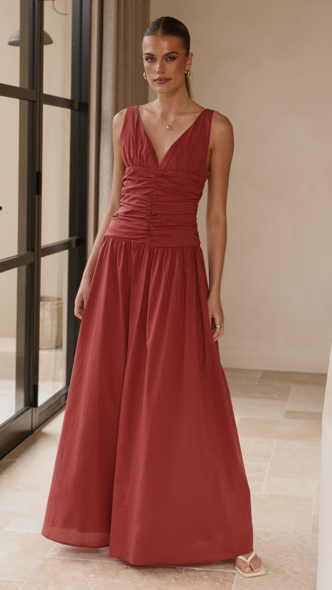 Sanya Maxi Dress - Burgundy