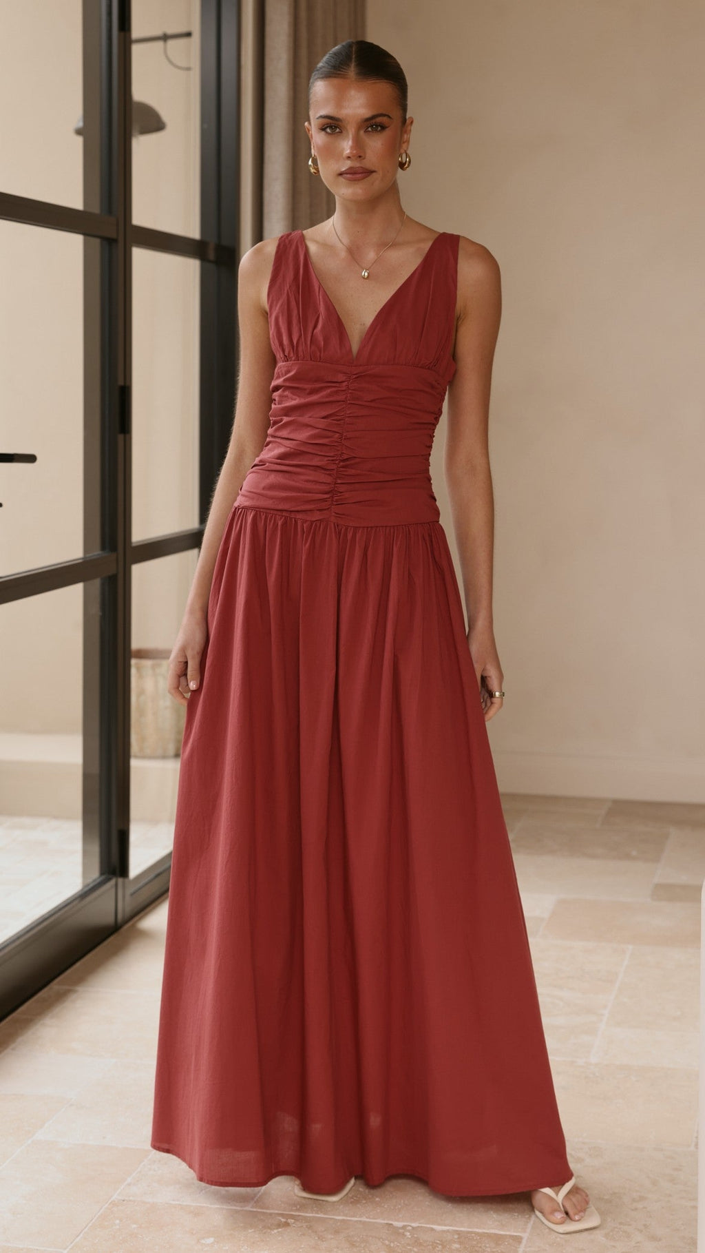 Sanya Maxi Dress - Burgundy