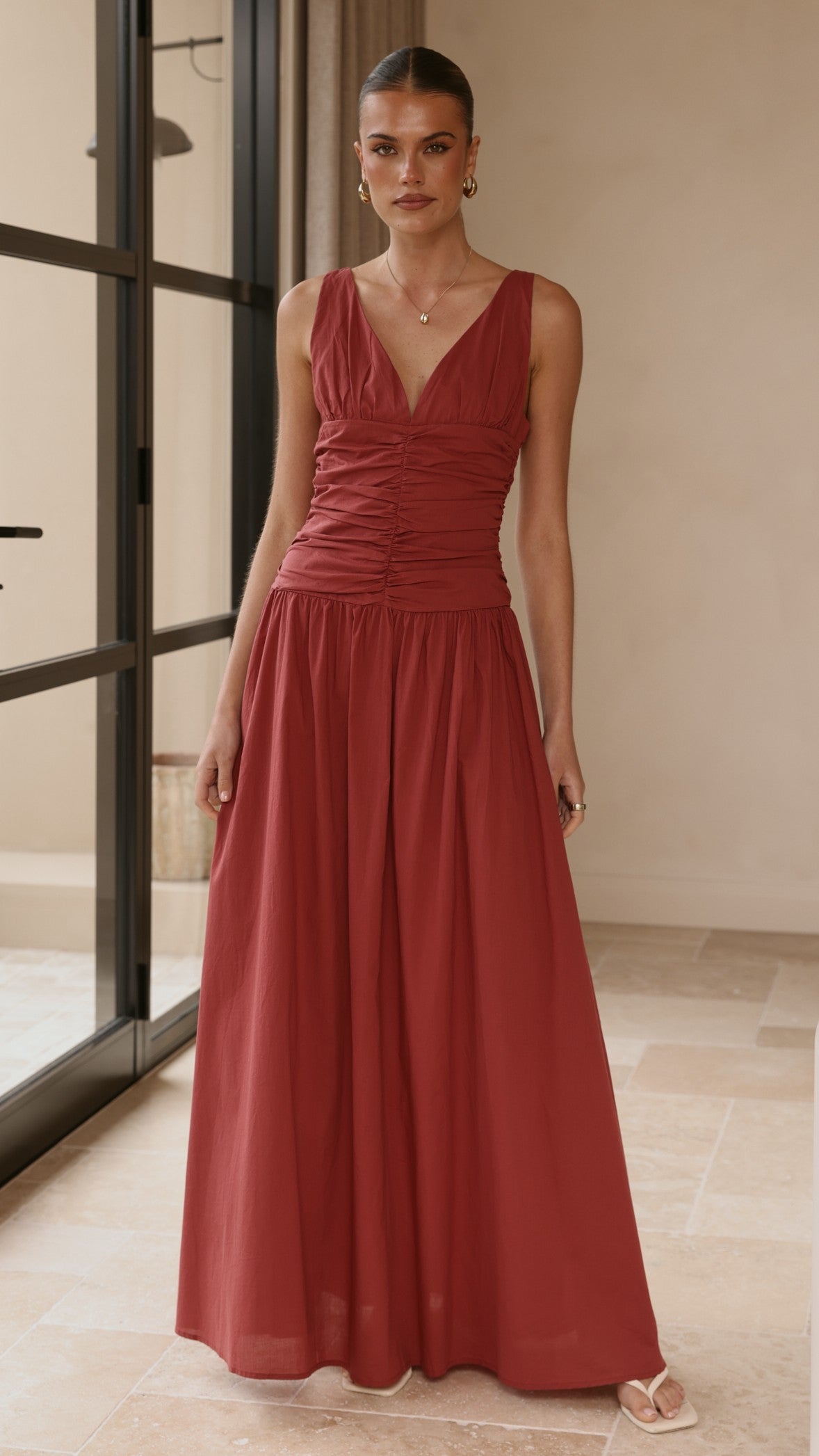 Sanya Maxi Dress - Burgundy