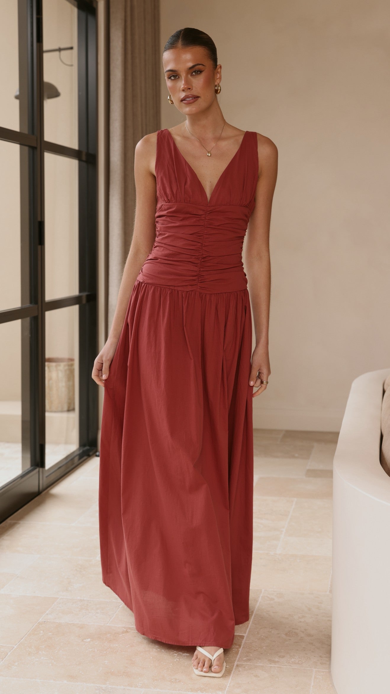Sanya Maxi Dress - Burgundy