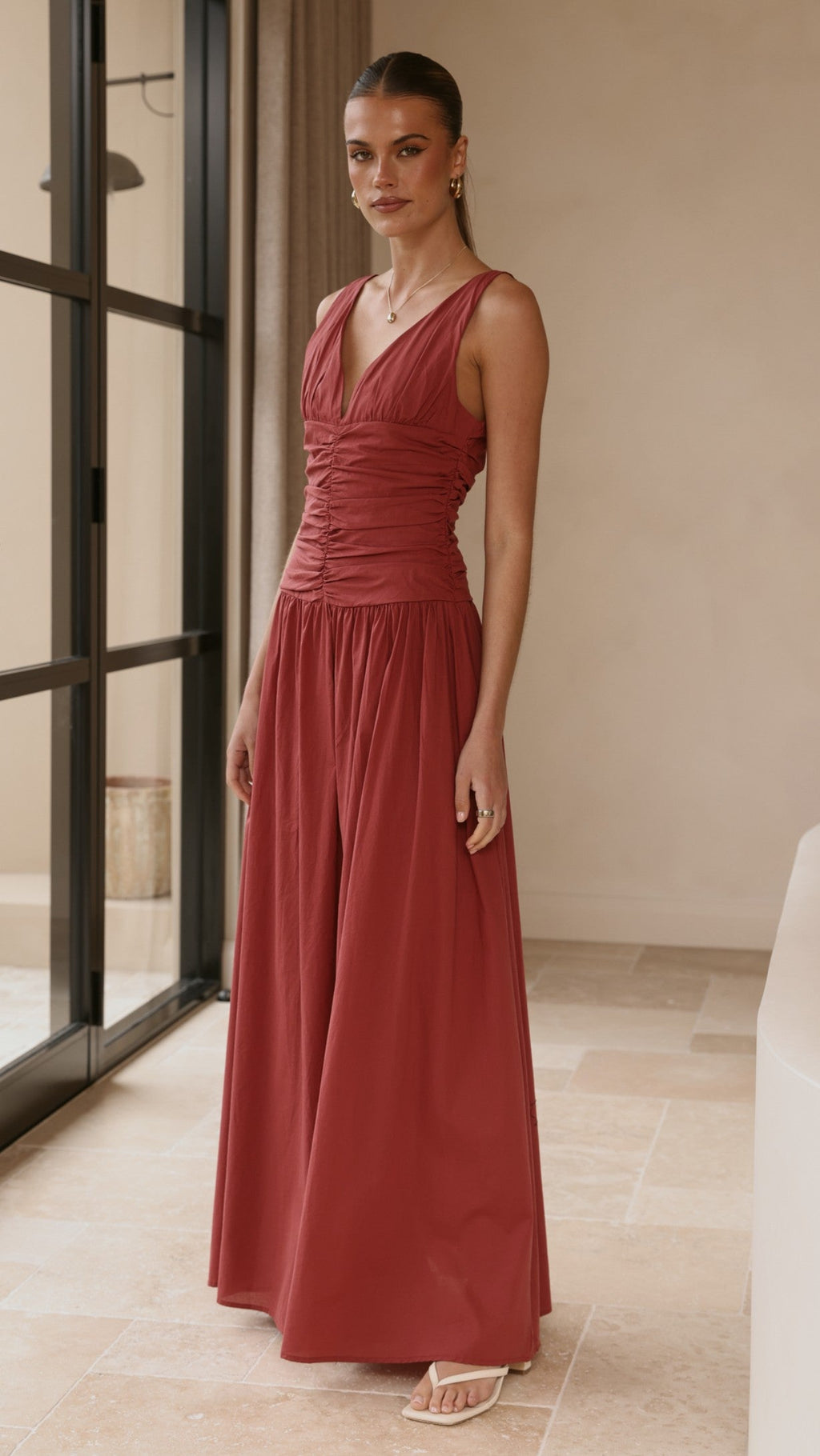 Sanya Maxi Dress - Burgundy