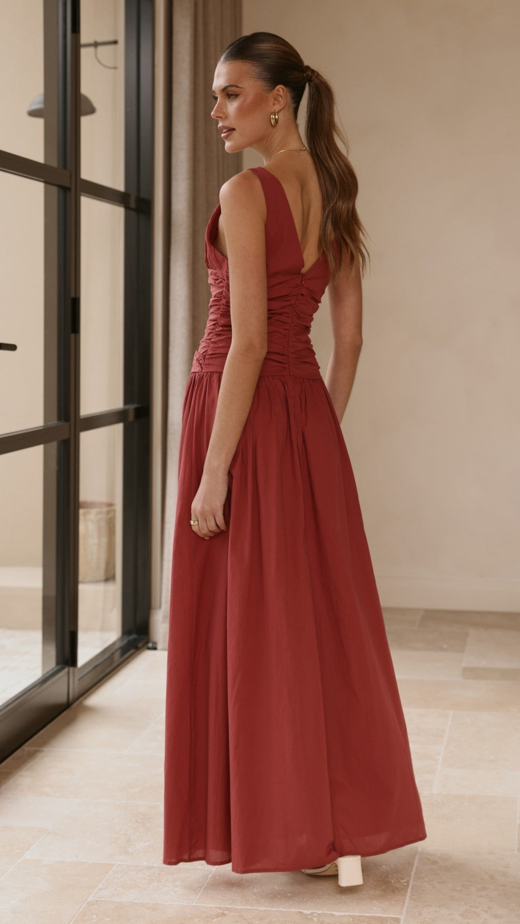 Sanya Maxi Dress - Burgundy