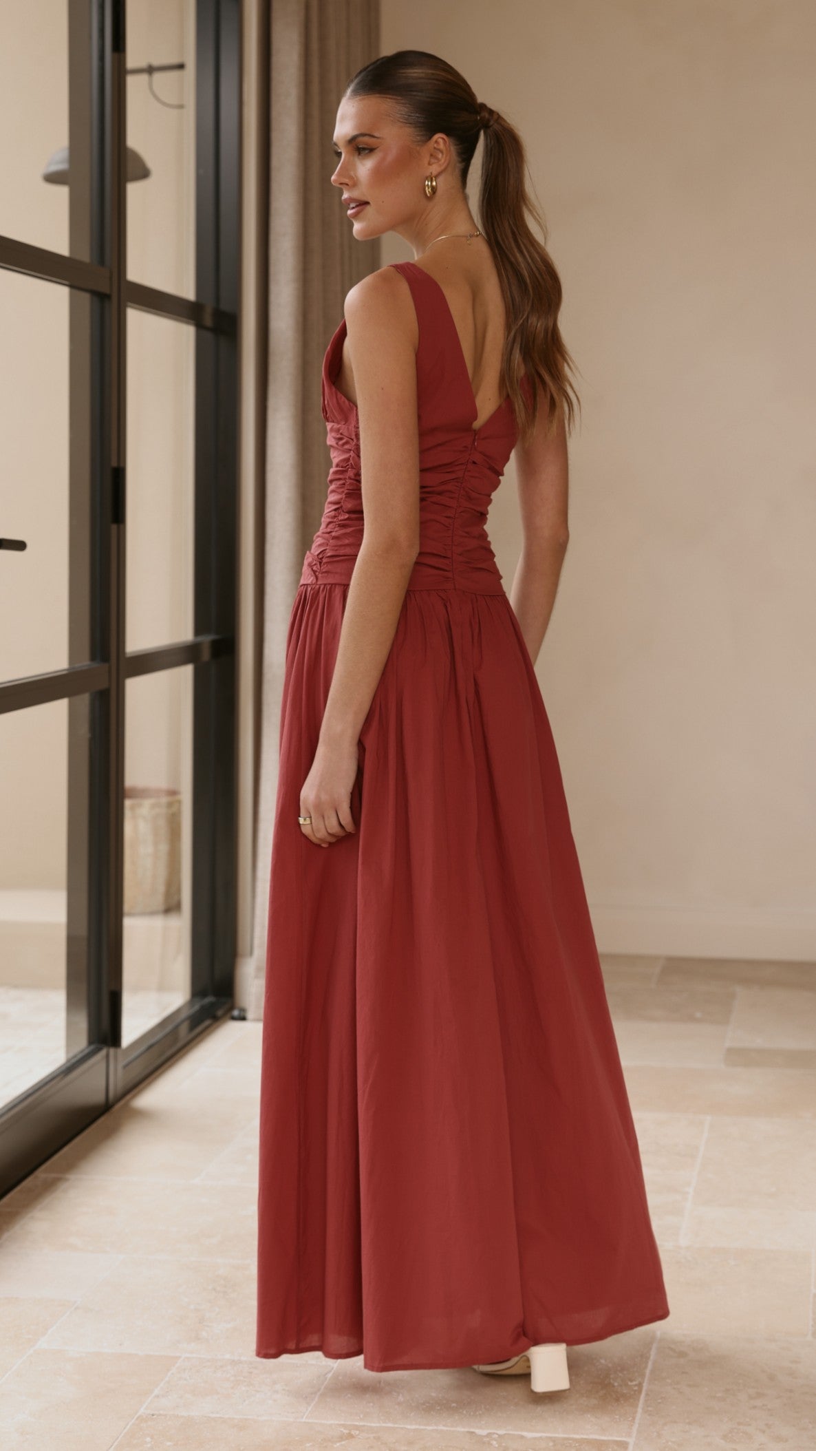 Sanya Maxi Dress - Burgundy