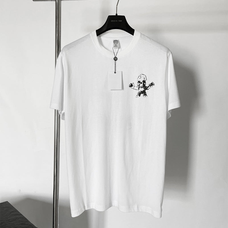 Chrome Hearts Men Women Summer Fashion Solid Color Foti Skull Print Casual Round Neck Short Sleeve T-Shirt Ngvp #8583