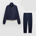 Prada Men's Spring/Fall Fashion Casual Solid Color Stand Up Collar Zipper Fabric Jacket  Solid-Color Elastic Waist Casual Suit Pants Suit Set #78677