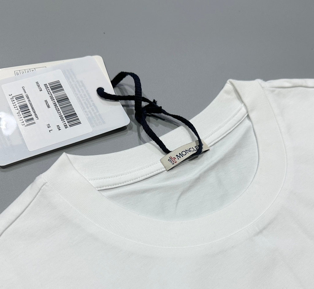 Moncler Men's Logo Summer Round Neck Solid Color Loose Straight Short Sleeve T-Shirt #75513