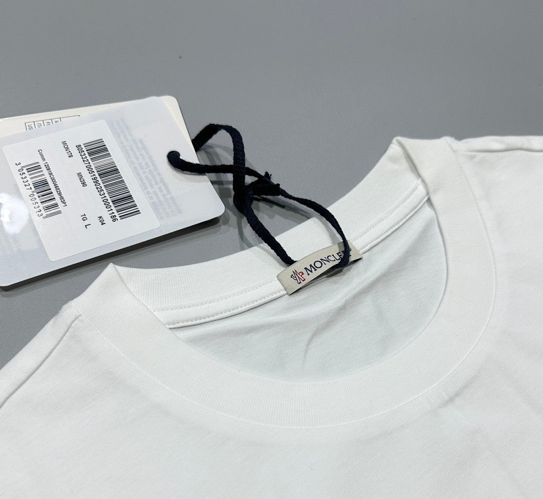 Moncler Men's Logo Summer Round Neck Solid Color Loose Straight Short Sleeve T-Shirt #75513