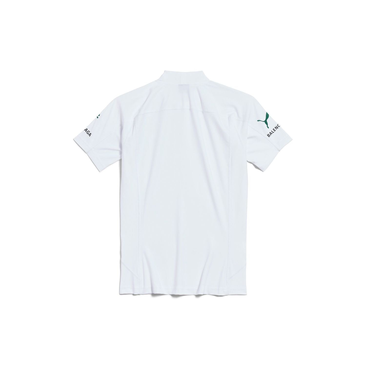 Balenciaga x PUMA Women's and Men's CAT Print White Technical Stretch Fabric Fitted T-shirt #333096