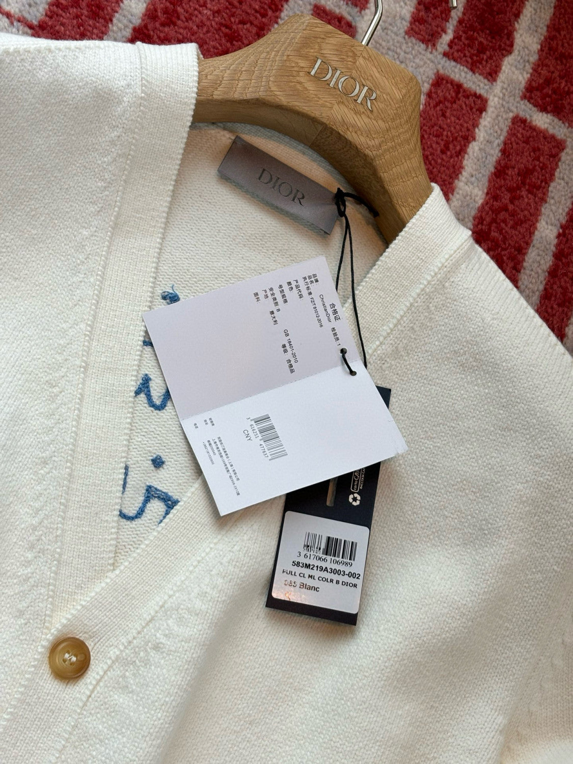 DIOR AND HYLTON NEL Men's And Women's Spring And Autumn Solid Color Letters Printed V-neck Knitted Single Breasted Long Sleeved Cardigan Jacket #76493