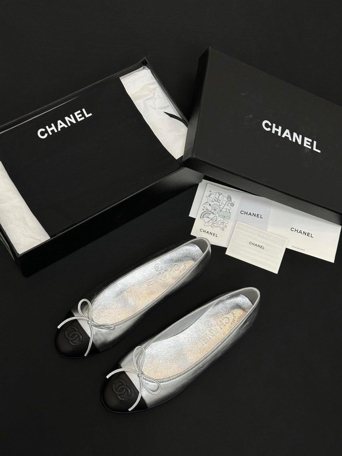 CHANEL Ballet Flats Lambskin Burgundy Pink #387089