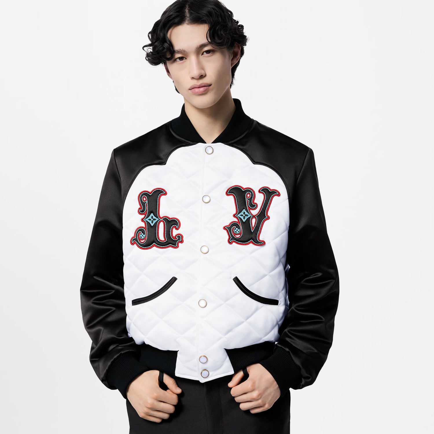 Louis Vuitton Men's Autumn and Winter Color Blocking Letter Logo Embroidery Single Breasted Pilot Long Sleeve Jacket #73238