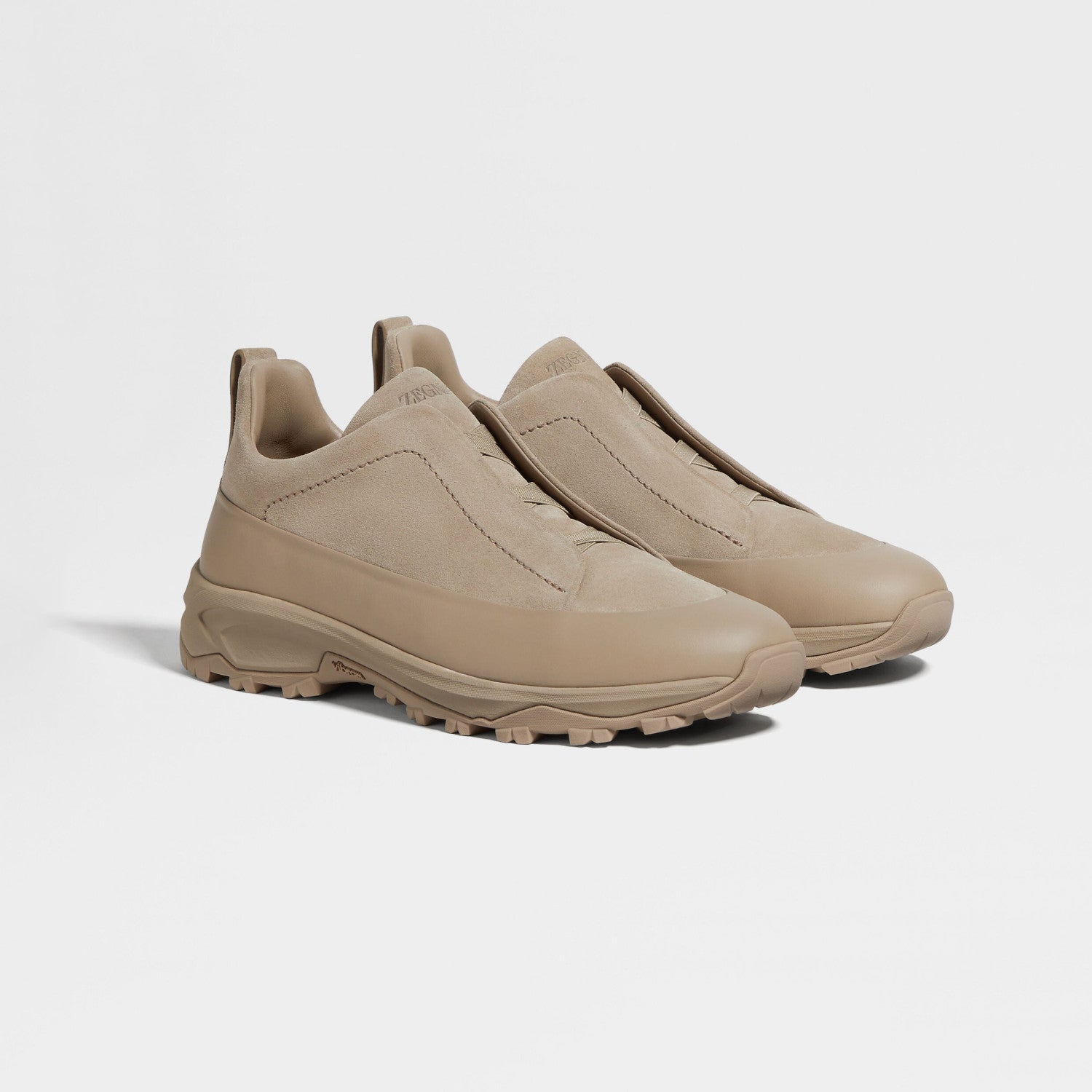 Ermenegildo Zegna Triple Stitchâ„?Monte Men's Fall/Winter Fashion Casual Round Toe Slip On Leather Suede Low Top Slip On Sneakers Shoes #78782