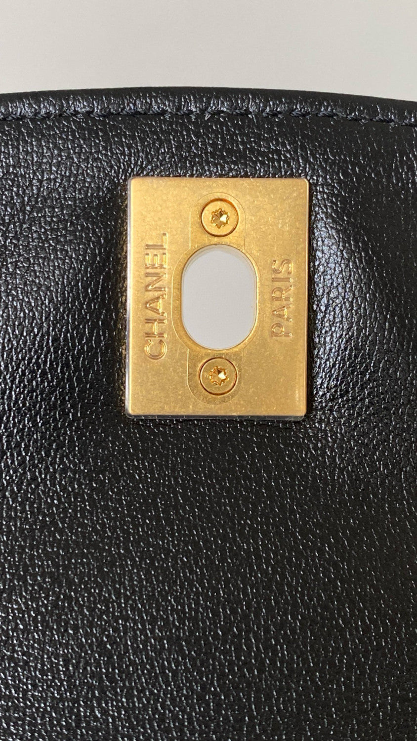 Chanel Supple Twins Women's Solid Color Diamond Pattern Gold Buckle Chain Glossy Cowhide Shoulder Crossbody Bag Bags #76371