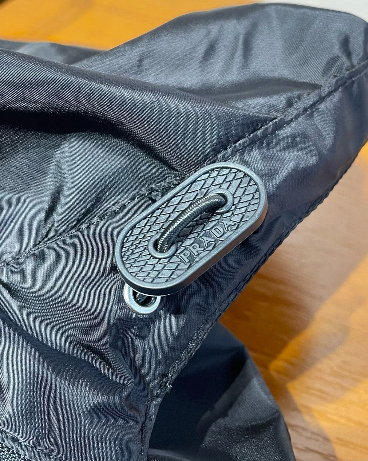 Prada Men's Spring/fall Fashion Casual Solid Color Zipper Hooded Triangle Logo Nylon Drawstring Jacket #79139