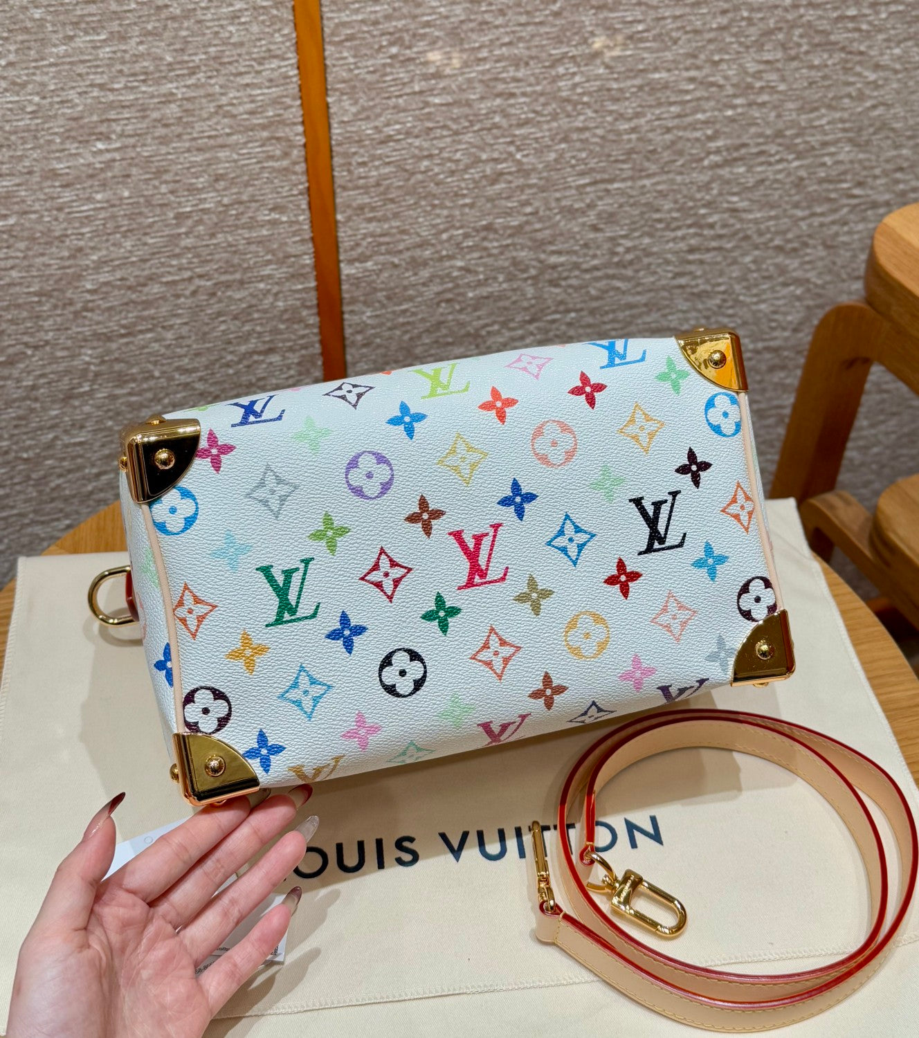 Louis Vuitton Lv X Tm Speedy Bandoulière 25 Women's Colorful Monogram Print Adjustable Detachable Strap Leather Shoulder Crossbody Bag Tote Bags #75434