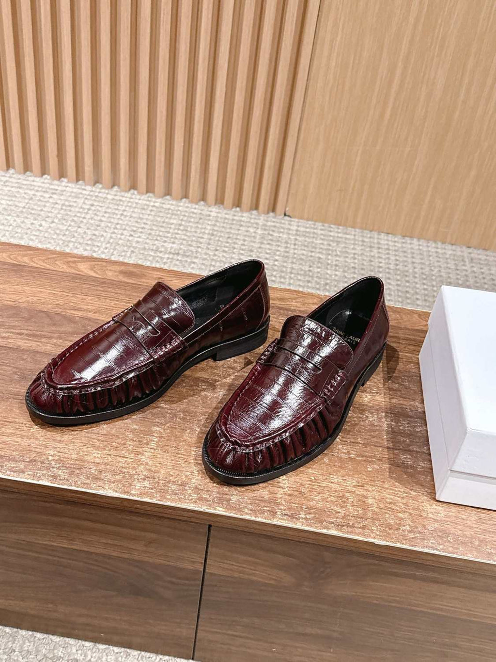 Saint Laurent Yves Men's Pleated Loafers #379880