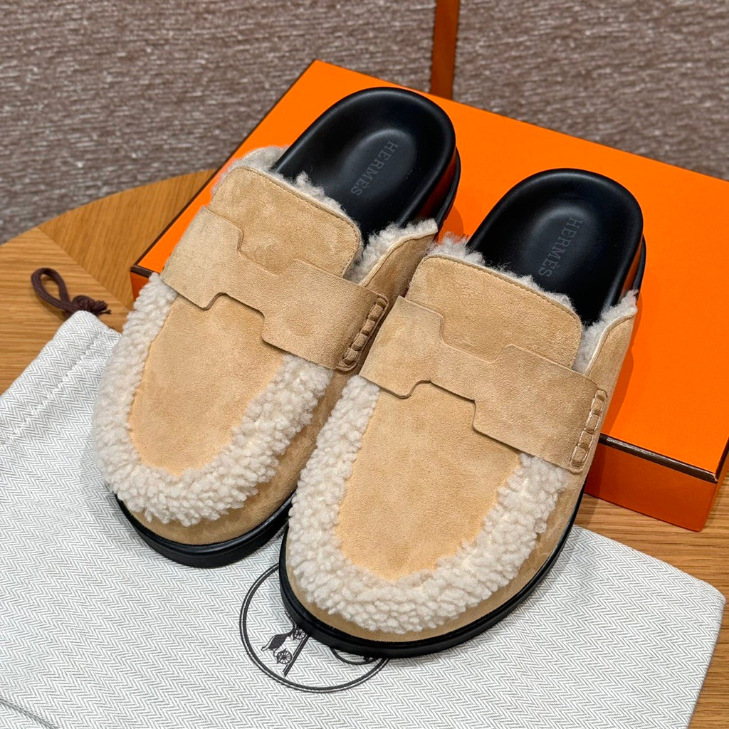 Hermès  Women's Go Mules Leather Round Toe Pumps Birkenstocks #333299