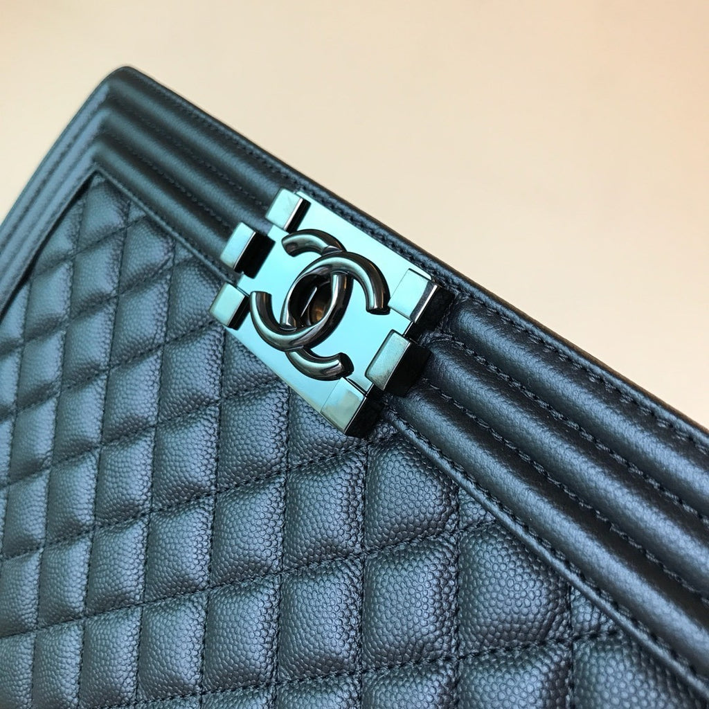 Chanel LeBoy Chanel Bag Calfskin Ruthenium Plated Metal #333120