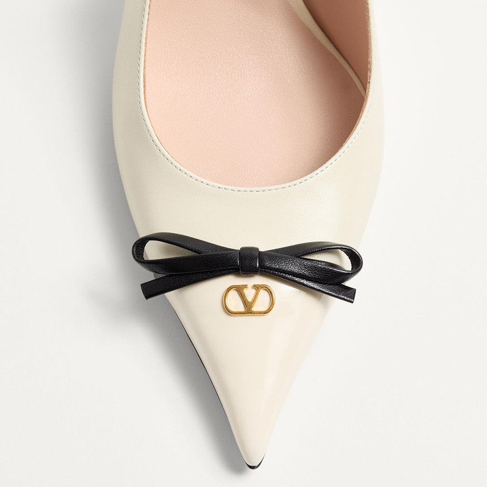 Valentino Bepointy Slingback Pump In Patent Leather And Kidskin 80MM #334525
