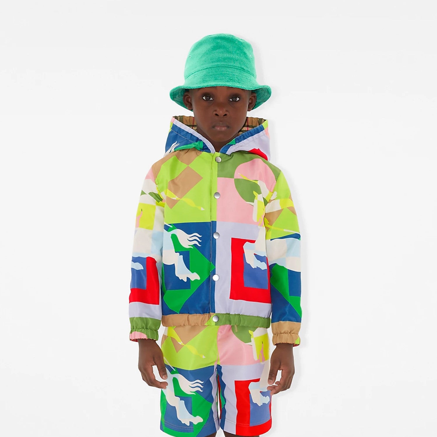 Burberry Kid's Spring Autumn Check Reversible High Street Single Breasted Hooded Long Sleeve Fitted Jacket #31356