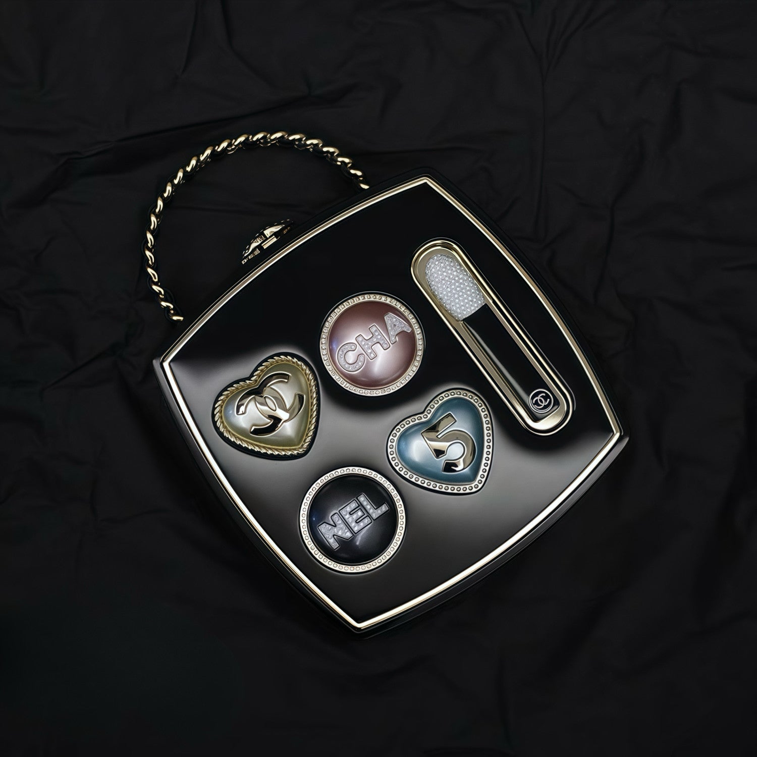 Chanel Women's Ladies' Fashion Classic Color Palette Shaped Rigid Evening Clutch Makeup Case Chain Bag Bags AS5652-B21915-U2093 #78527