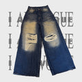 Vetements Men's Spring And Summer High-waisted Wide-leg Destruction Jeans Trend Retro Wide-leg Straight Pants Ngvp #1714