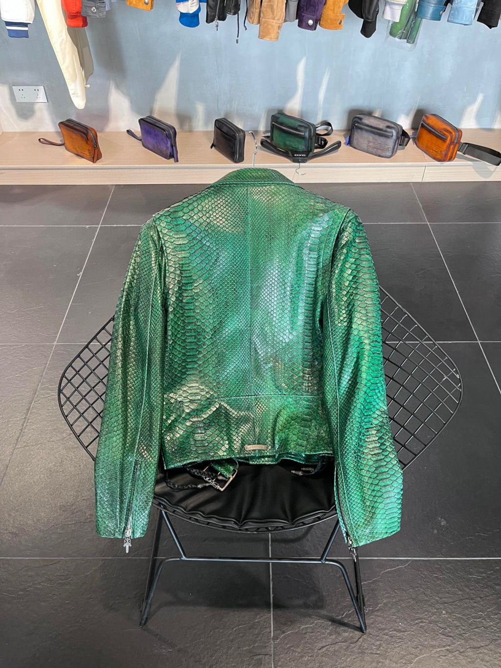Chrome Hearts Scale Biker Leather Jacket #96638