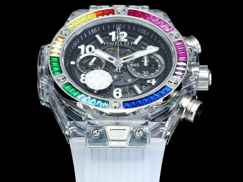 Hublot Men's Transparent Dial Mechanical Watch 45mm #97384