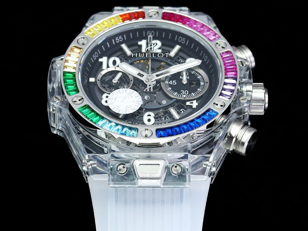 Hublot Men's Transparent Dial Mechanical Watch 45mm #97384