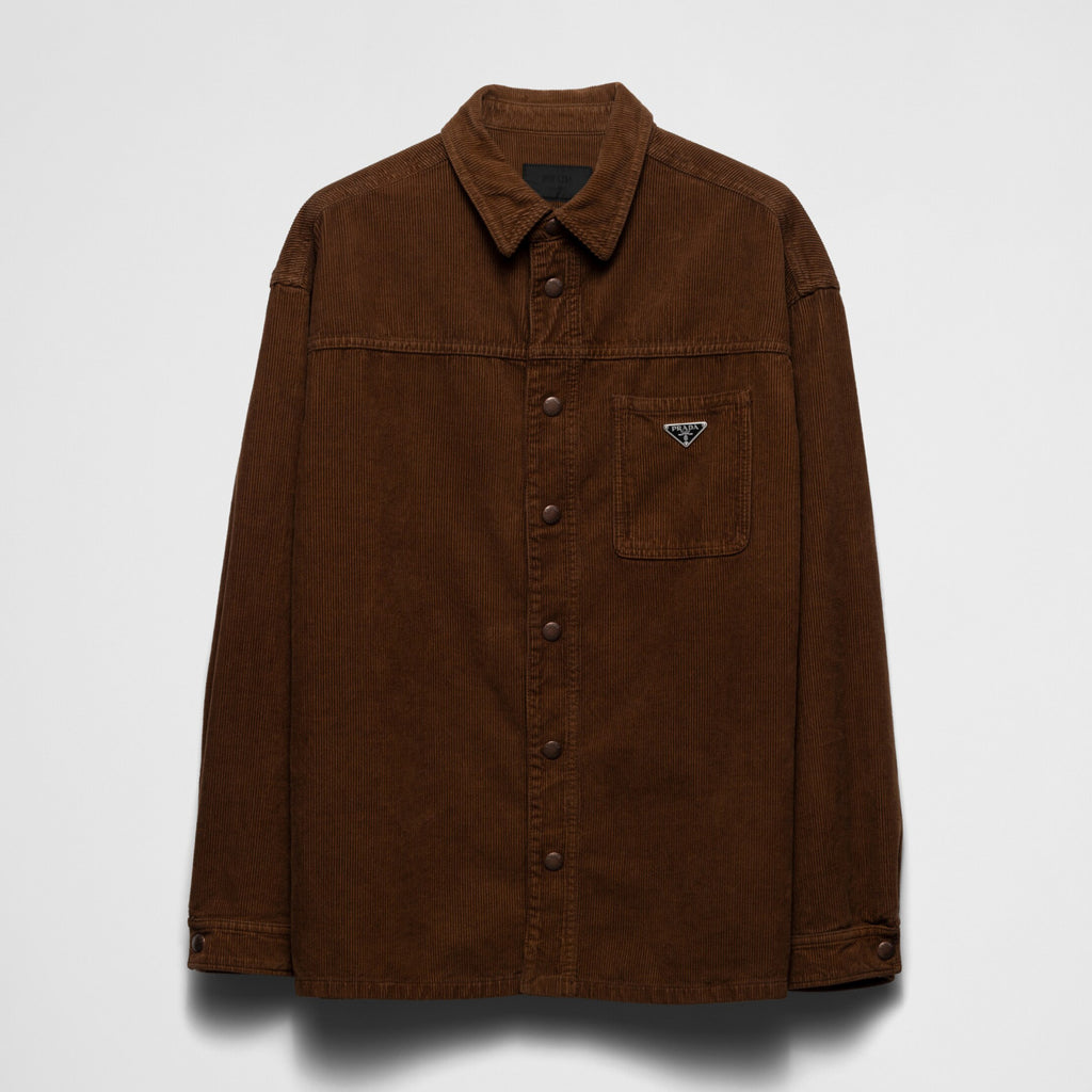 Prada Men's Spring and Autumn Solid Color Corduroy Single Breasted Lapel Long Sleeve Jacket Pants Set Suit #72275