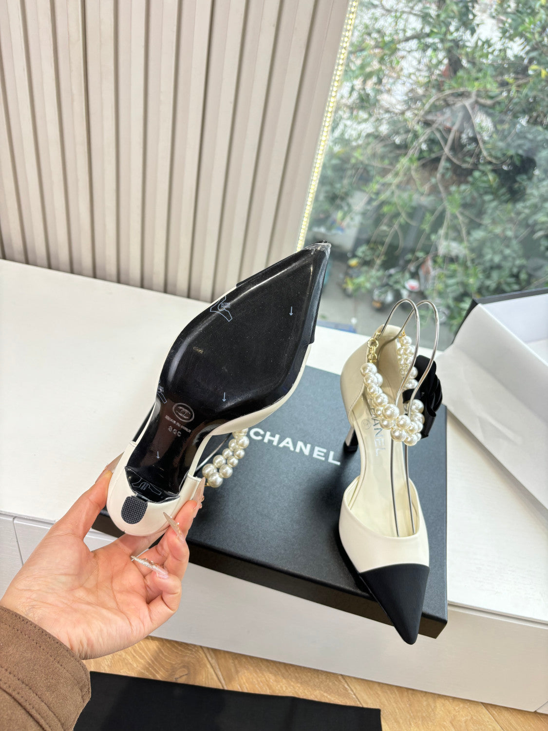 Chanel 25S Braided Mary Jane Toe Pearl Sandals and High Heels #334481