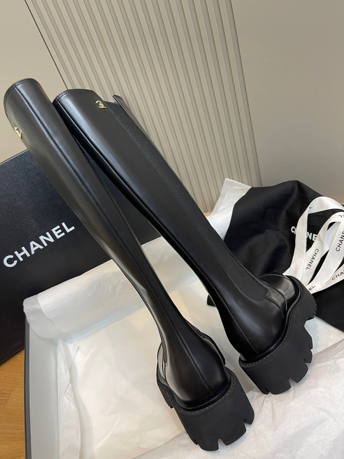 Chanel Women's Autumn/Winter Fashion Casual Round Toe Zipper Suede Sheepskin Calfskin High Top Boots  Shoes #78335