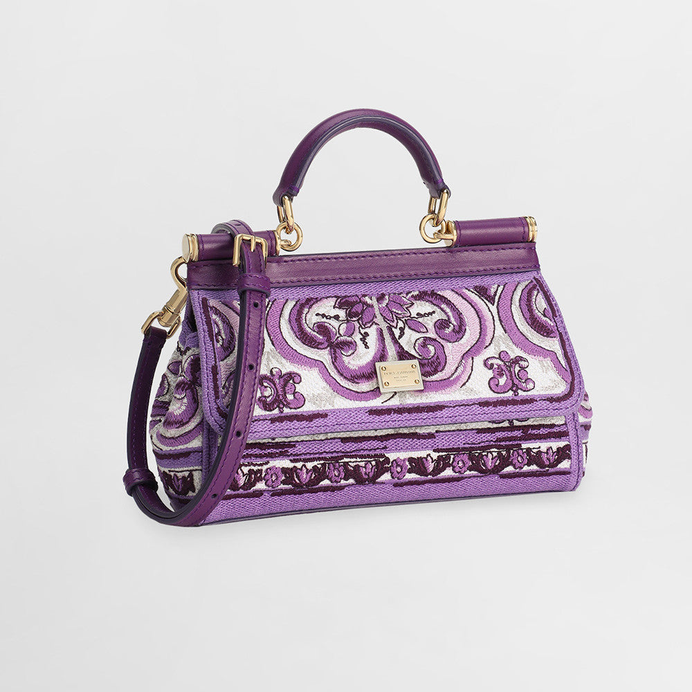Dolce&Gabbana Majolica Embroidery Sicily Small Handbag Women's Classic Embroidered Spring/summer Tote With Chain Strap And Crossbody Strap Bag Bags #197030