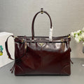 PRADA (42CM) LusGolf Oiled Leather 1BA439 Extra Large Portable Crossbody Bags Shoulder Bag Handbag #194092