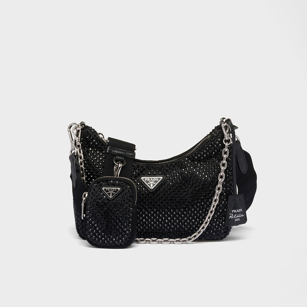 Prada Re-Edition 2005 Rhinestone-Embellished Crossbody Bag #375651
