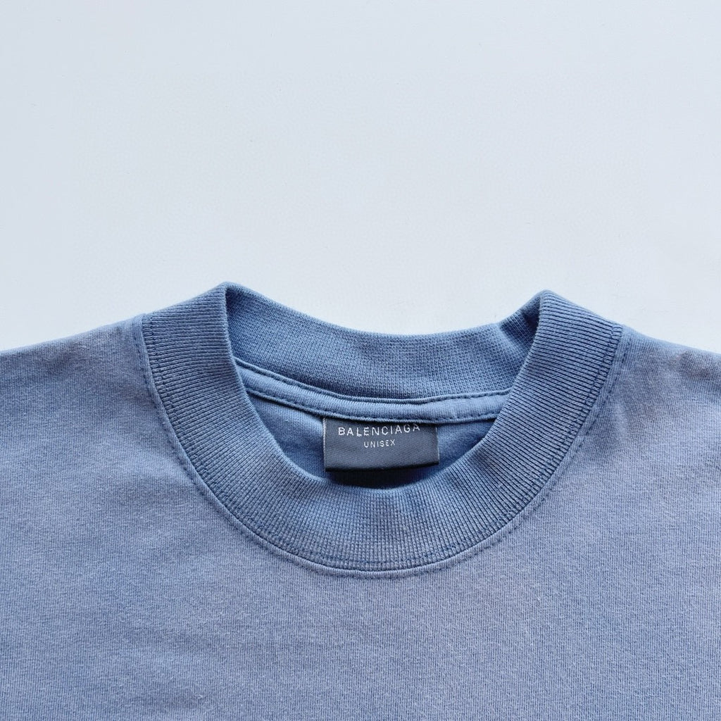 Balenciaga Men's Summer Solid Color Logo Printed Pattern Round Neck Regular Fit Short Sleeve T-Shirt #74487