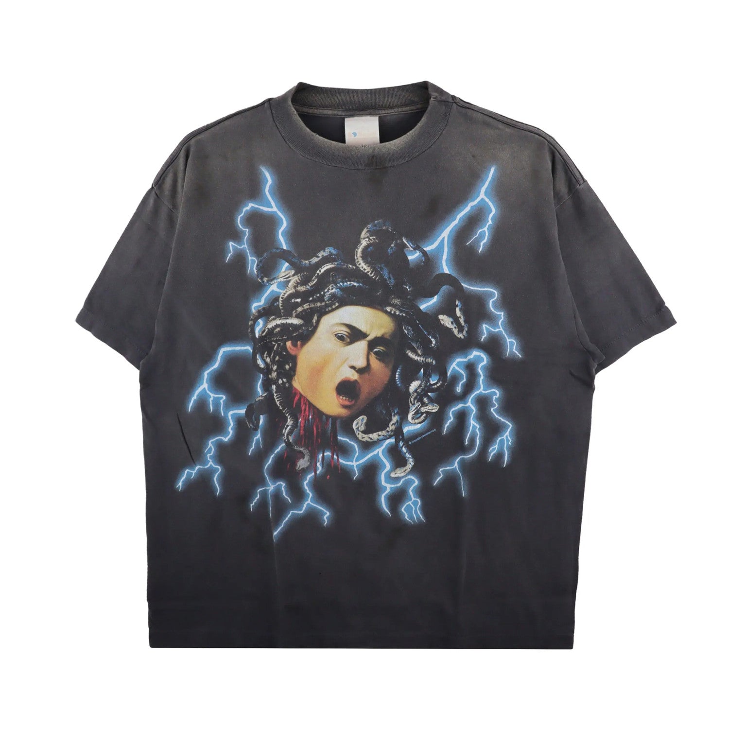Saint Michael Men's Summer Graphic Printed Round Neck Cotton Solid Color Straight Pullover Short Sleeve T-Shirt Ngvp #1165