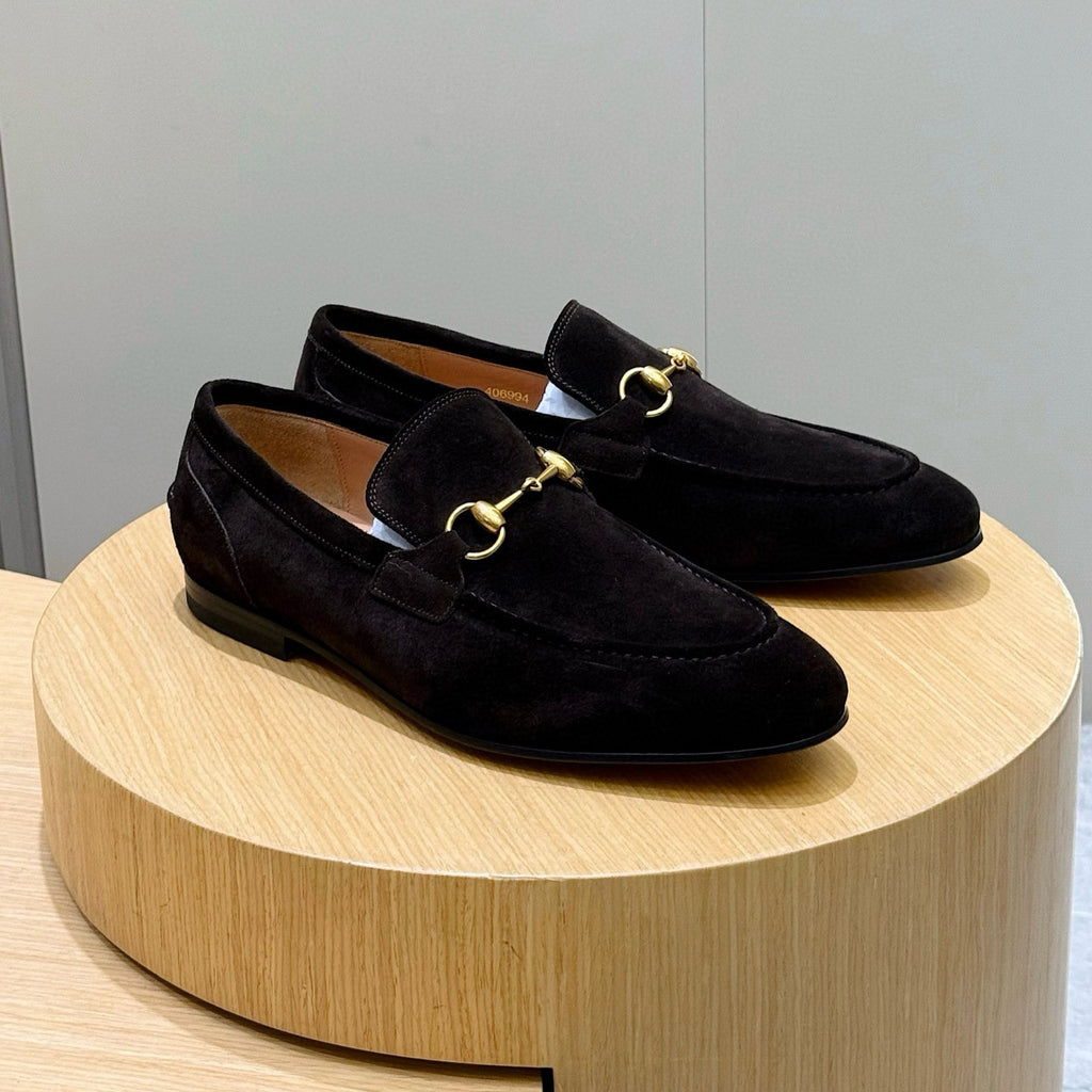 GUCCI Men's Spring/Fall Fashion Casual Round Toe Slip On Flat Low Top Horsebit Loafers Shoes #79272