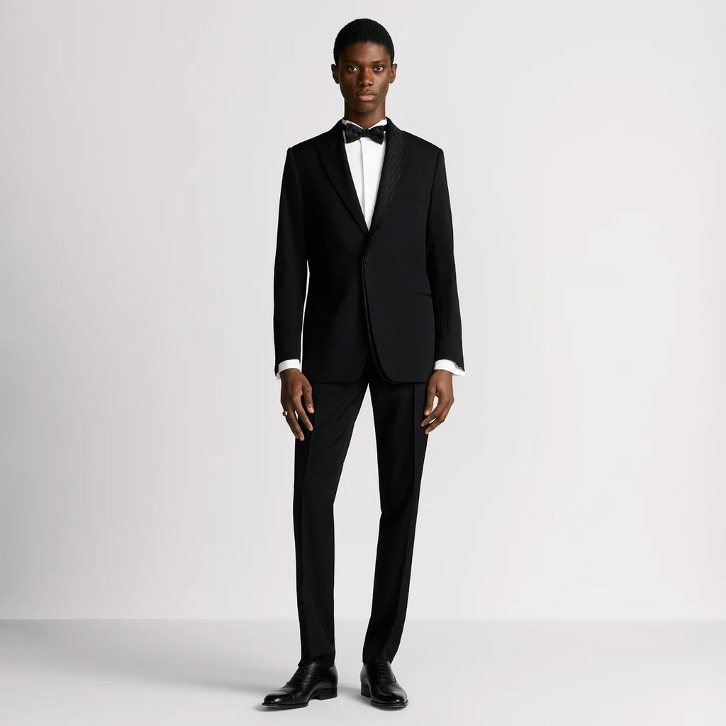 Dior Men's Autumn/Winter Solid Color Classic Lapel Single-Breasted Wool Twill Fabric Twill Print Casual Long Pants Blazer Jacket Suit Set #78244